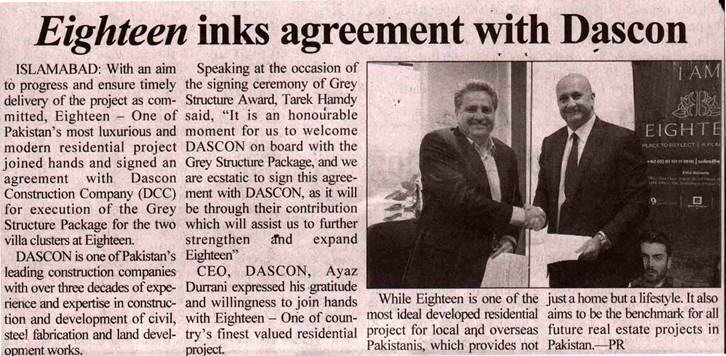 Eighteen Agreement with Dascon
