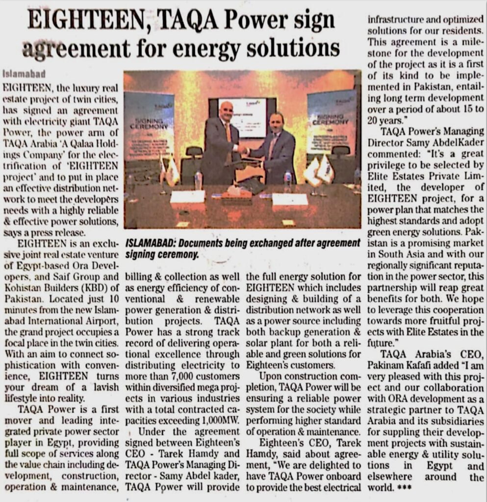 taqa power sign agreement