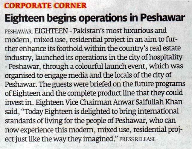 Eighteen operations in Peshawar