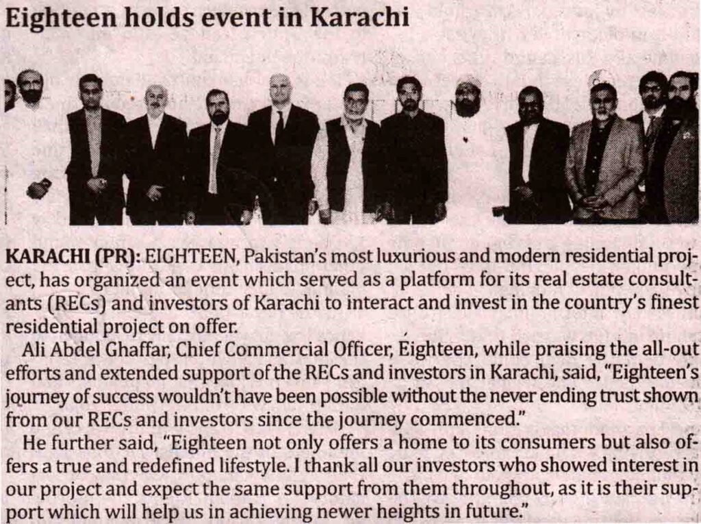 eighteen- Karachi event