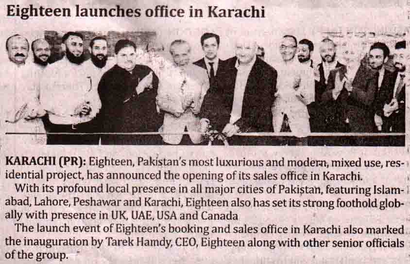 Eighteen office launch in Karachi